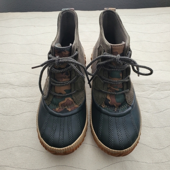 Sorel Womens Out N About Plus NL3391 Boot Alpine Tundra Olive Suede/Camo Sz 5.5 - Picture 3 of 10